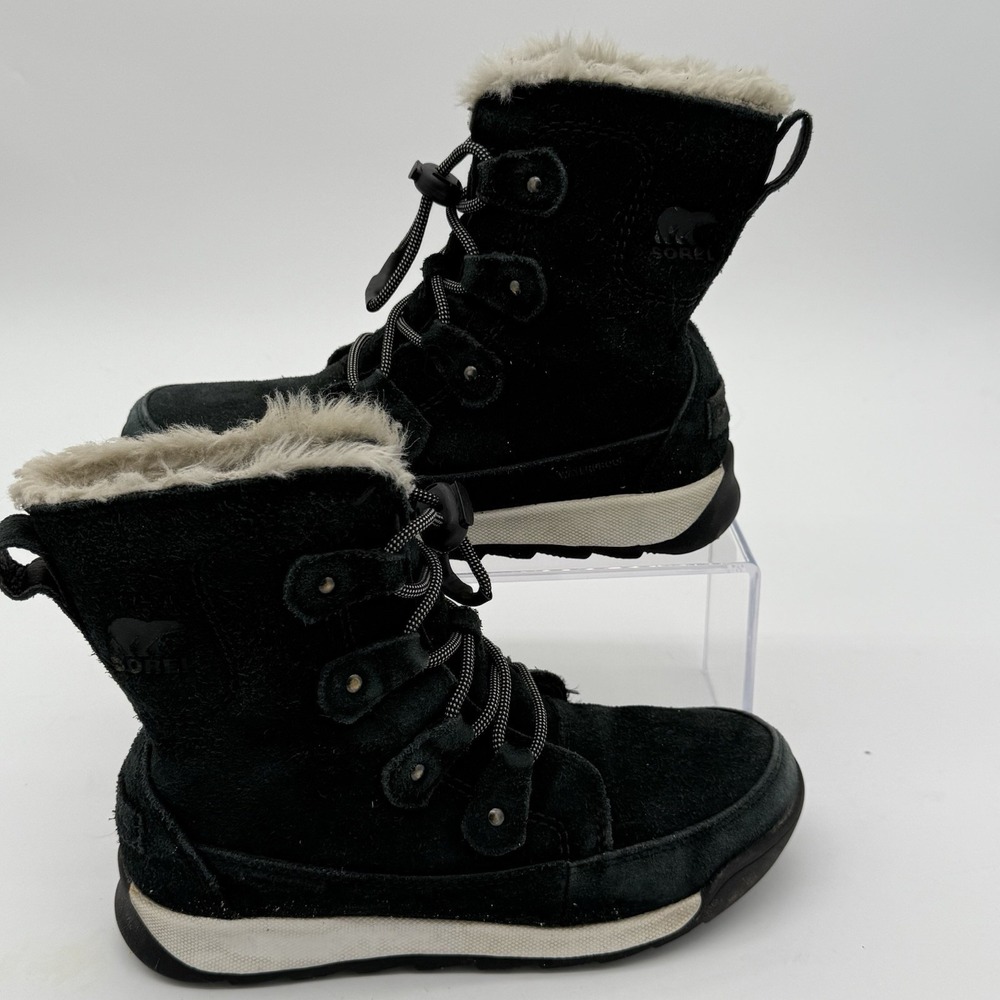 SOREL Whitney II Joan Lace-Up Boot Kid's Size 3 Black 100g Insulation‎ Traction